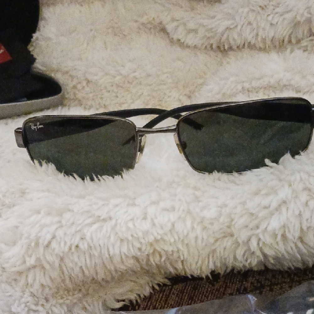 Ray-Ban Sunglasses Made In Italy with Black Lens and Slate Gray Metal Nose Guard